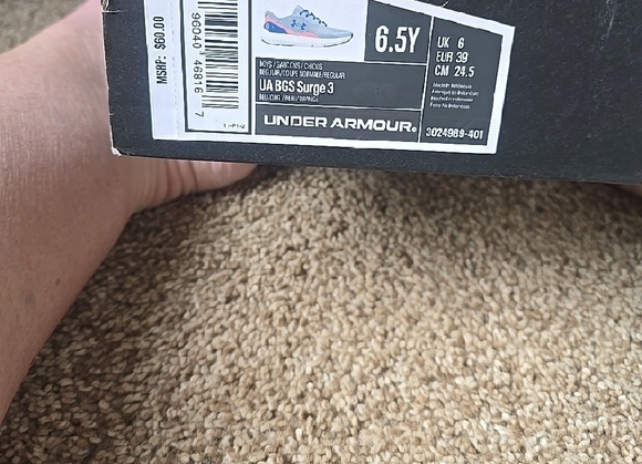 Under Armour Kids' Blue and Orange Athletic Shoes - Picture 2 of 7